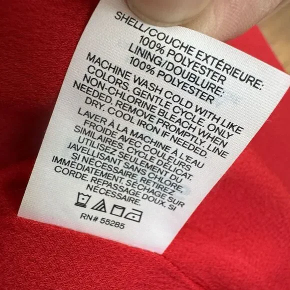 NEW $44 Express S Red Houndstooth Plaid Crepe Reversible Cami Tank Xmas Dressy - Picture 5 of 8